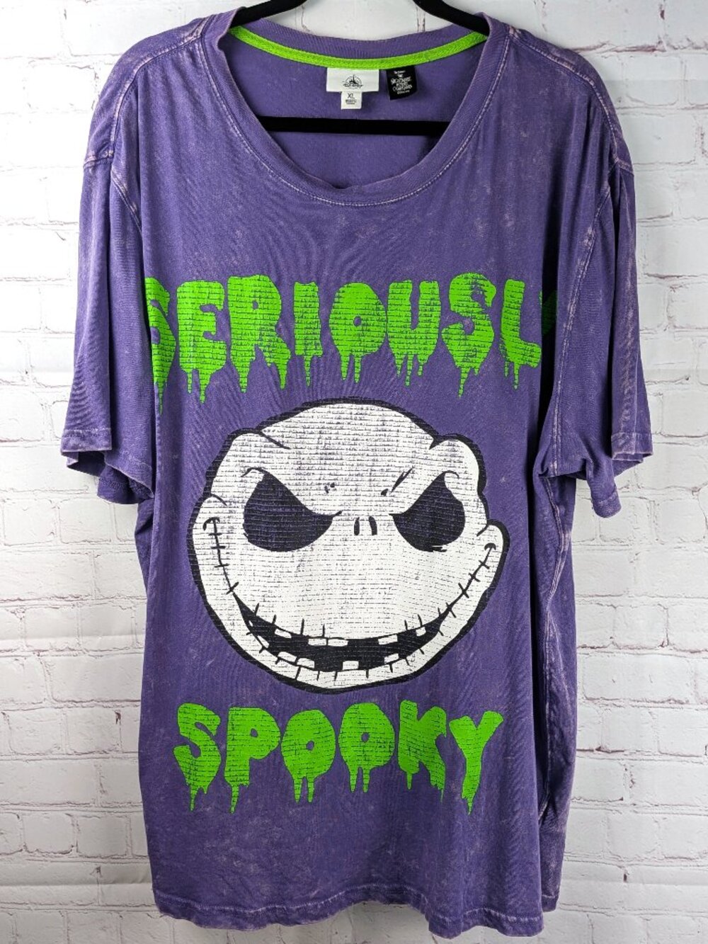 Disney Parks Jack Skellington Seriously Spooky Vintage Wash Tee XL